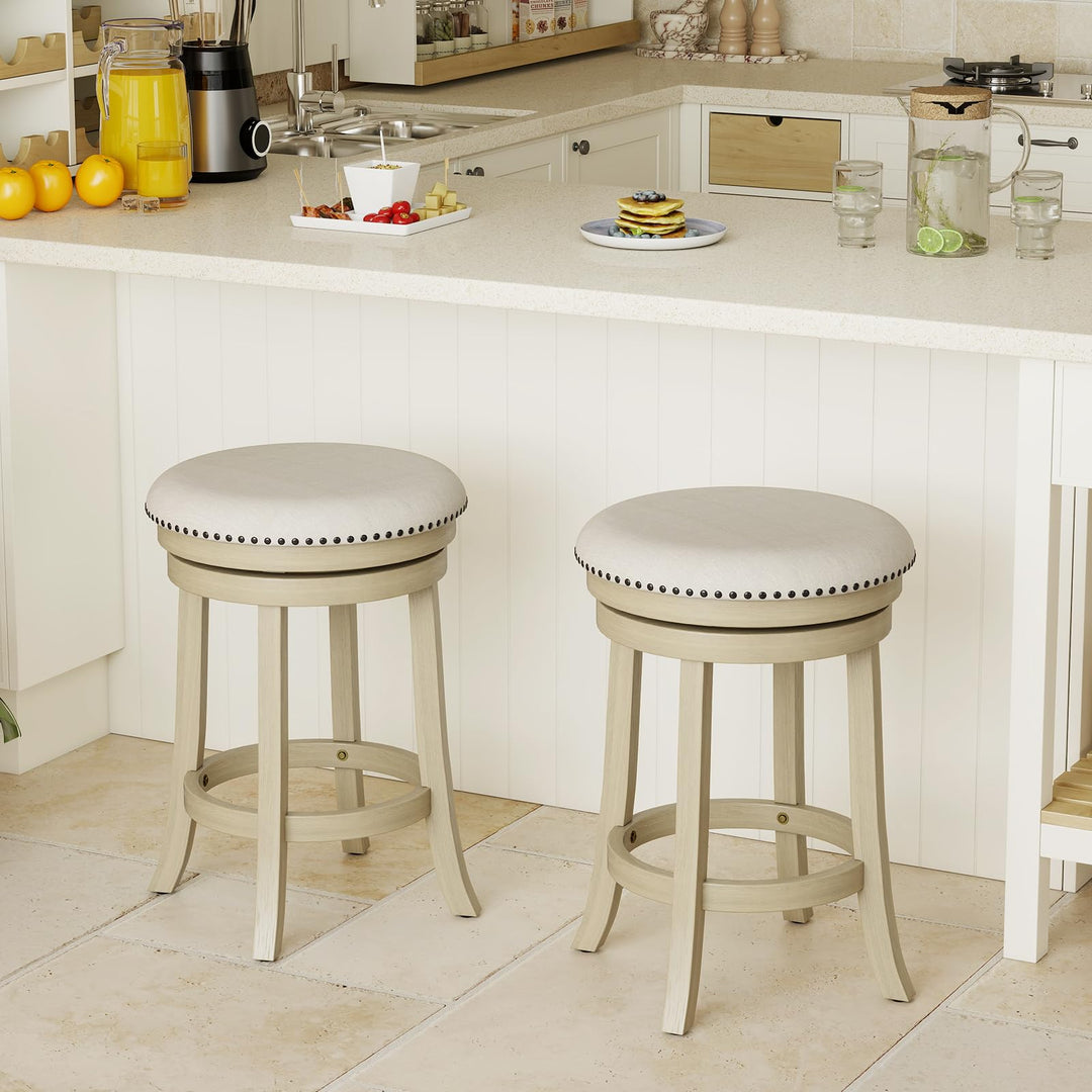 Giantex 26.5" Swivel Bar Stools Set of 2/4 with Comfy Padded Seat Cushion