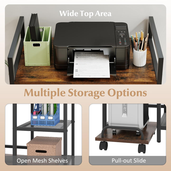 Giantex 3-Tier Printer Stand with Charging Station
