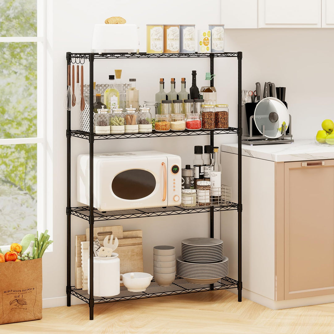 Giantex 4-Tier/5-Tier Metal Storage Shelving Unit with V-Shaped Wire Rack