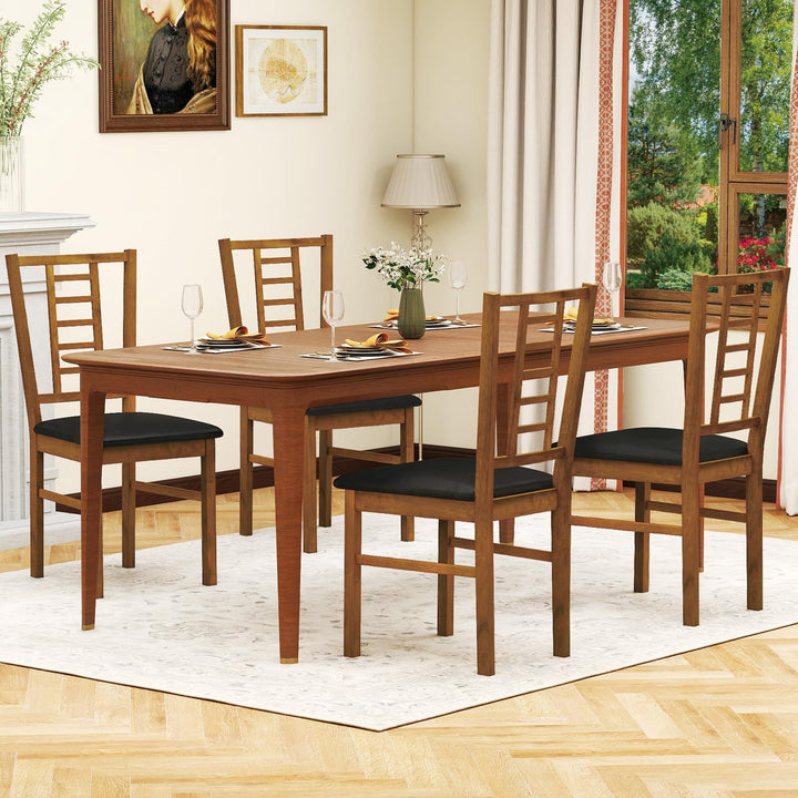 Giantex Wooden Dining Chairs Set of 2/4 Armless Kitchen Chairs