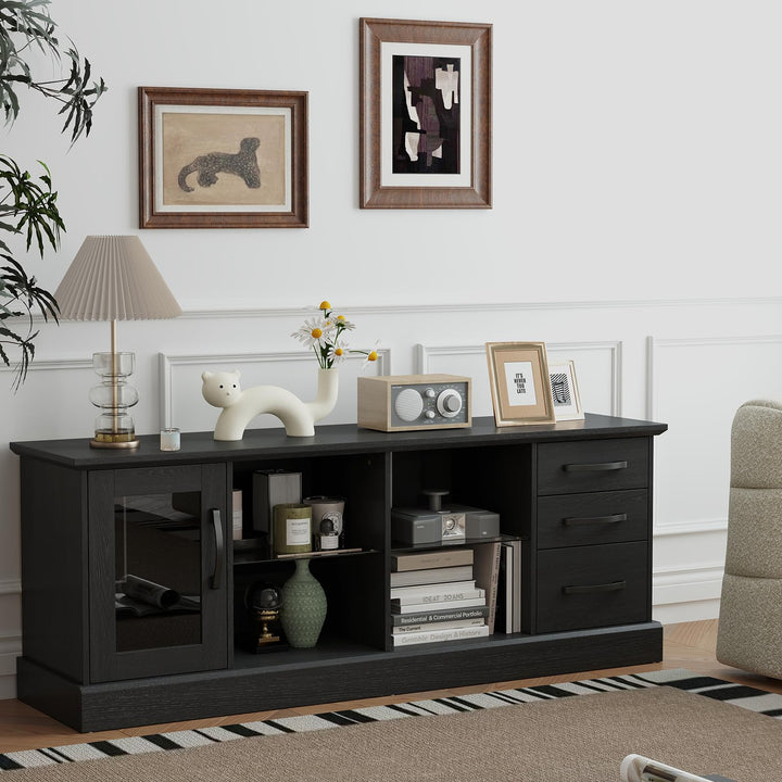 Giantex TV Stand for TVs up to 73”, Entertainment Center w/Cable Management Holes, Drawers