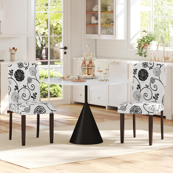 Giantex Upholstered Dining Chairs Set of 2/4 Button Tufted Fabric Upholstered Parson Chairs