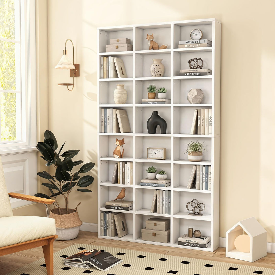 Giantex 70" Tall 8-Tier Large Bookcase with 24 Open Cube &amp; 18 Adjustable Display Storage Shelves