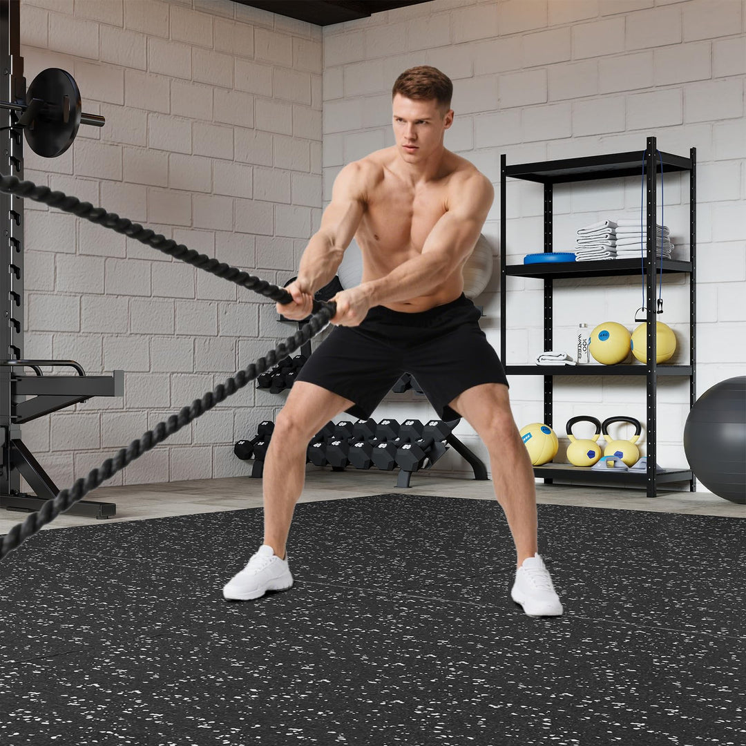 Giantex 12-Pack Interlocking Rubber Gym Floor Mats 0.79'' Thick 24''x24'' Puzzle Tiles