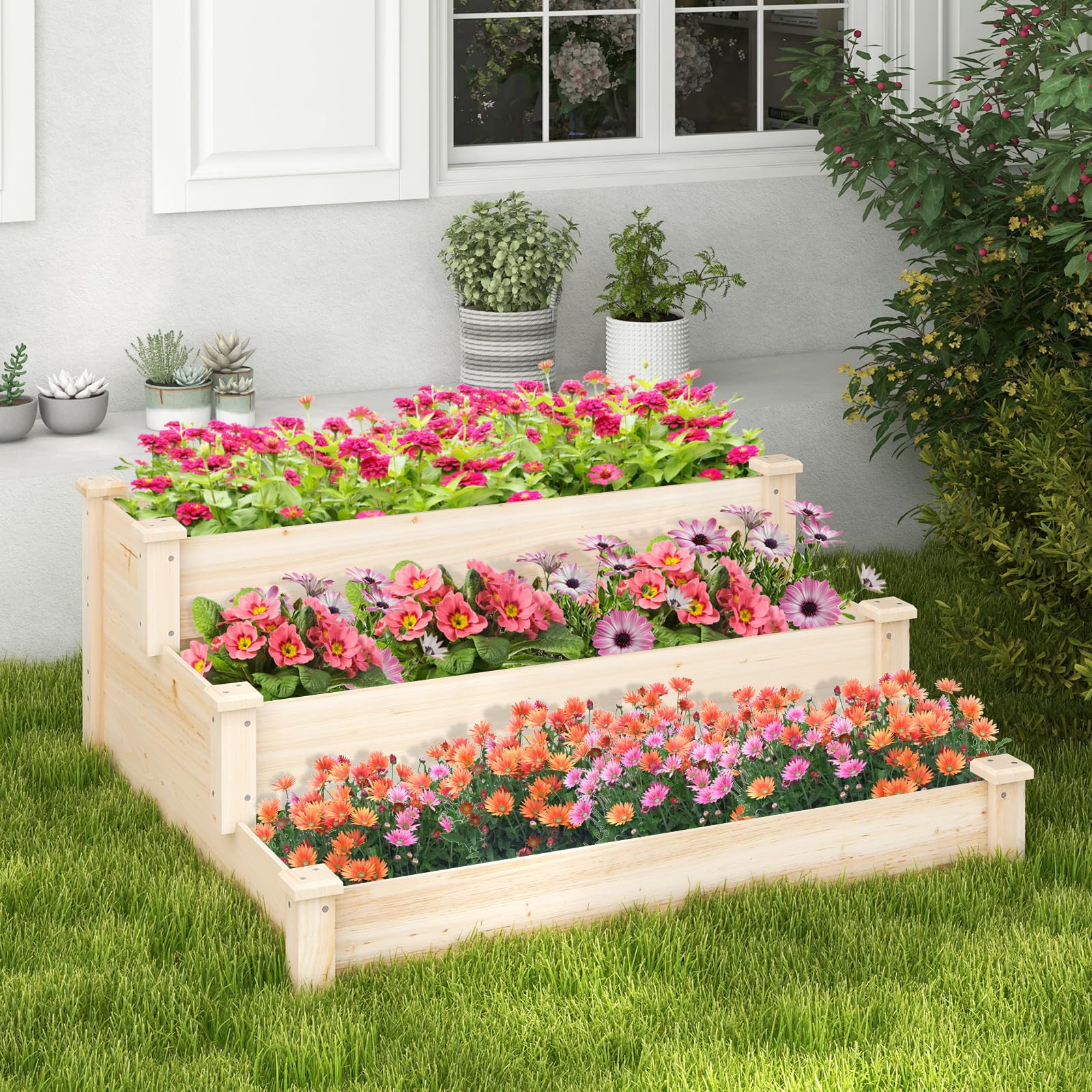 Giantex 3-Tier Raised Garden Bed, Tiered Planter Box