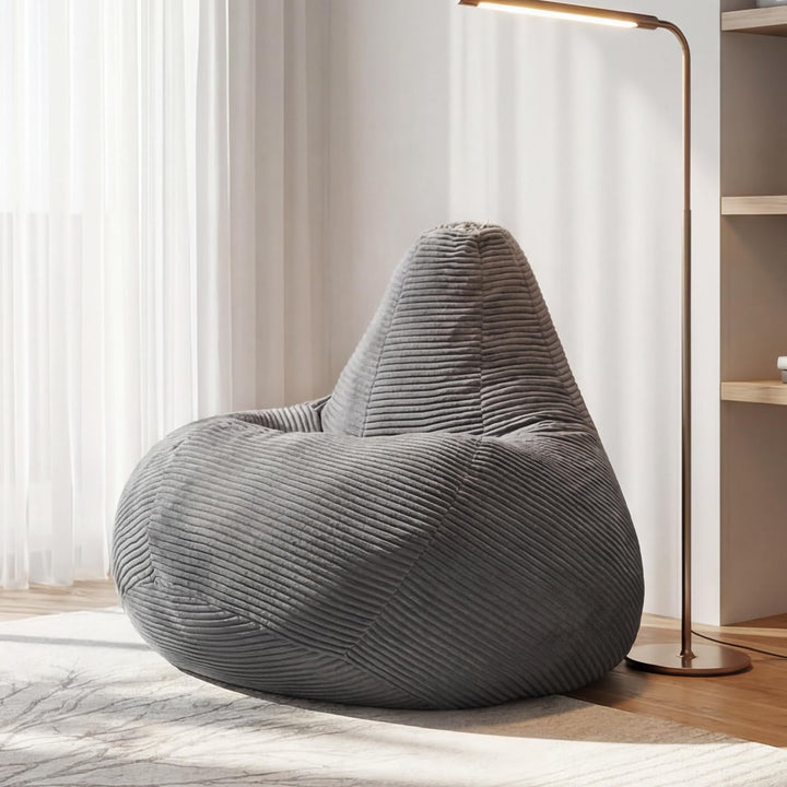Giantex Bean Bag Chair for Adults | Accent Lazy Sofa with Skin-Friendly Corduroy Cover &amp; Soft Sponge Filling