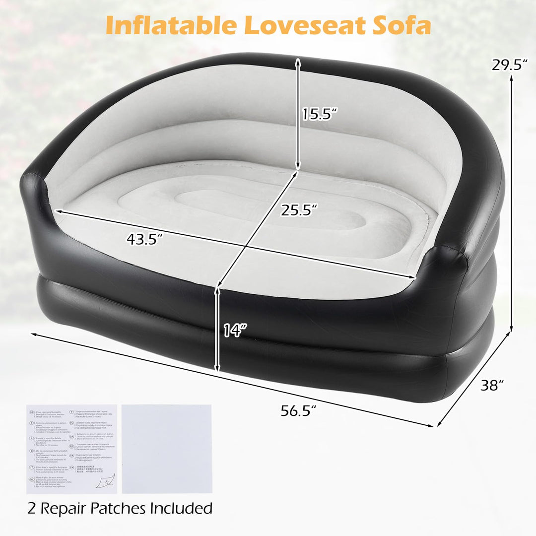 Giantex Inflatable Loveseat Couch Portable &amp; Foldable 2-Seater Air Sofa(1/2)