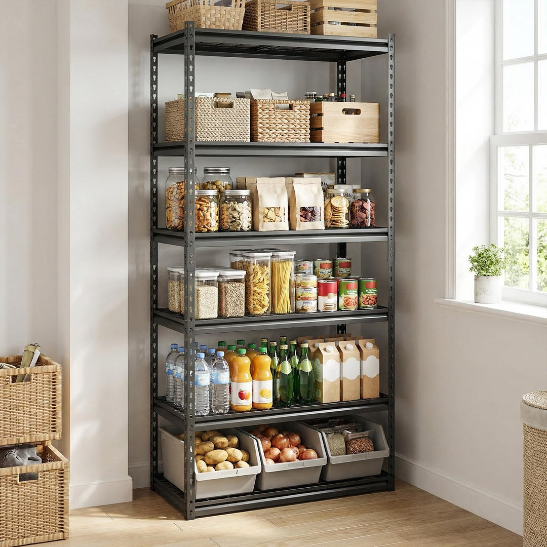 Giantex 5-Tier Metal Storage Shelves(1/2/3/4,36" L x 18" W x 72" H)
