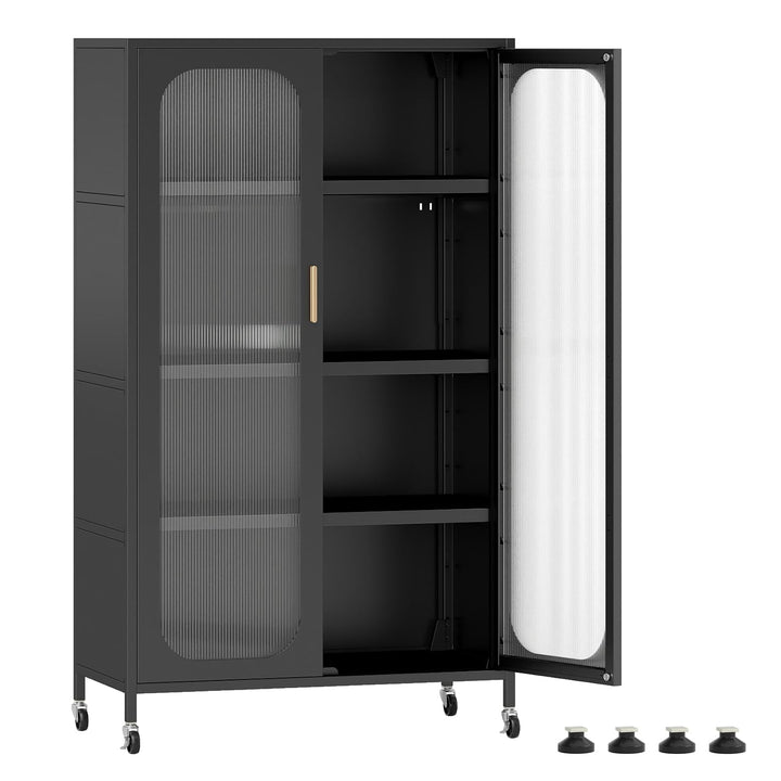 Giantex 2-Door Metal Storage Cabinet 5-Tier Tall Kitchen Pantry