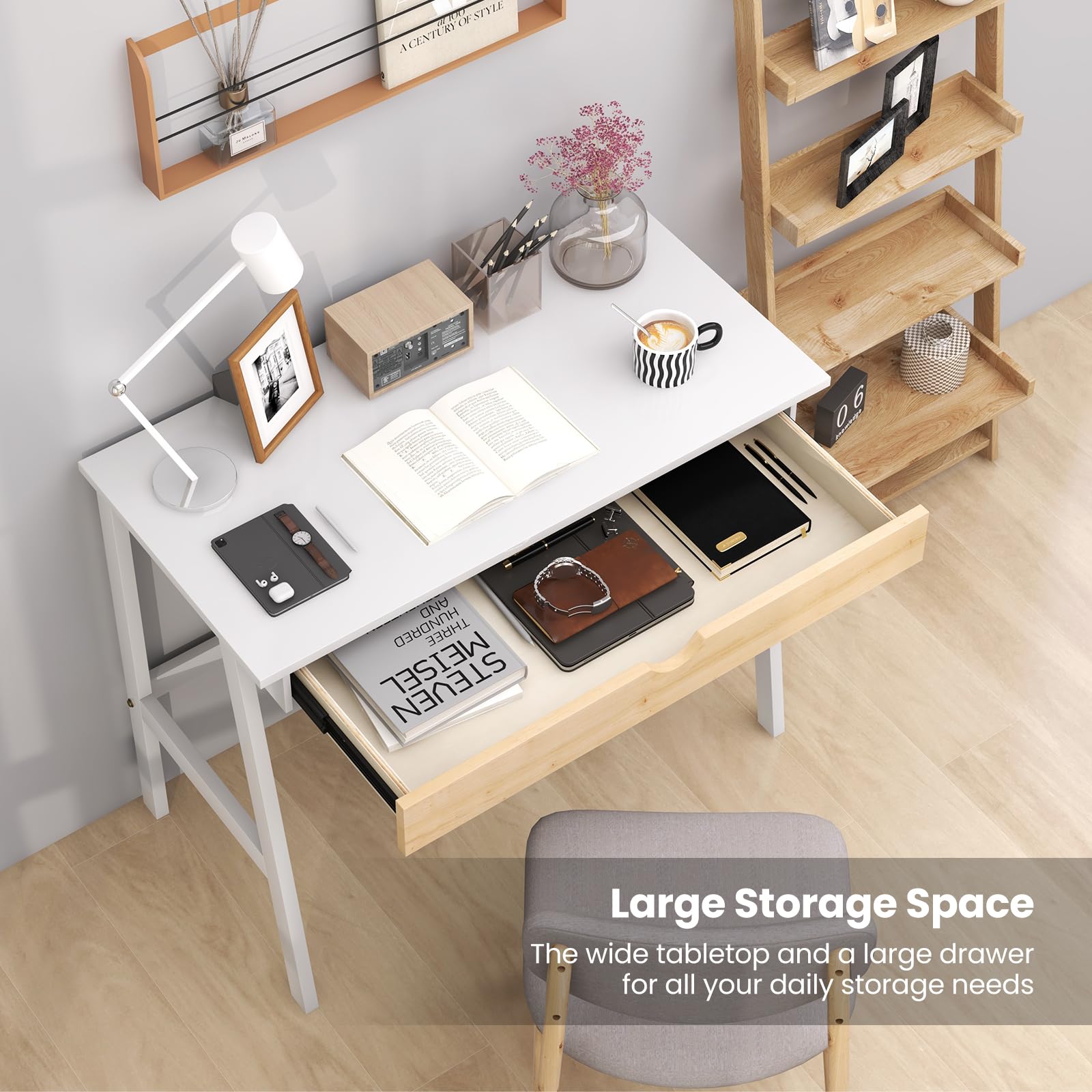 Giantex Modern Writing Desk with Drawer
