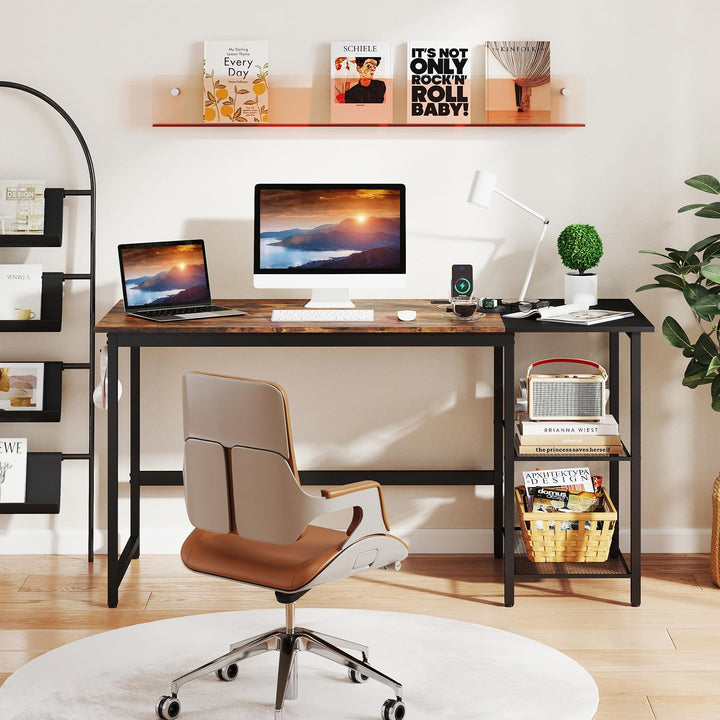 Giantex 59 Inch Computer Desk with Charging Station