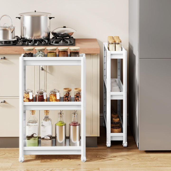 Giantex 2-Pack 3-Tier Slim Rolling Storage Cart