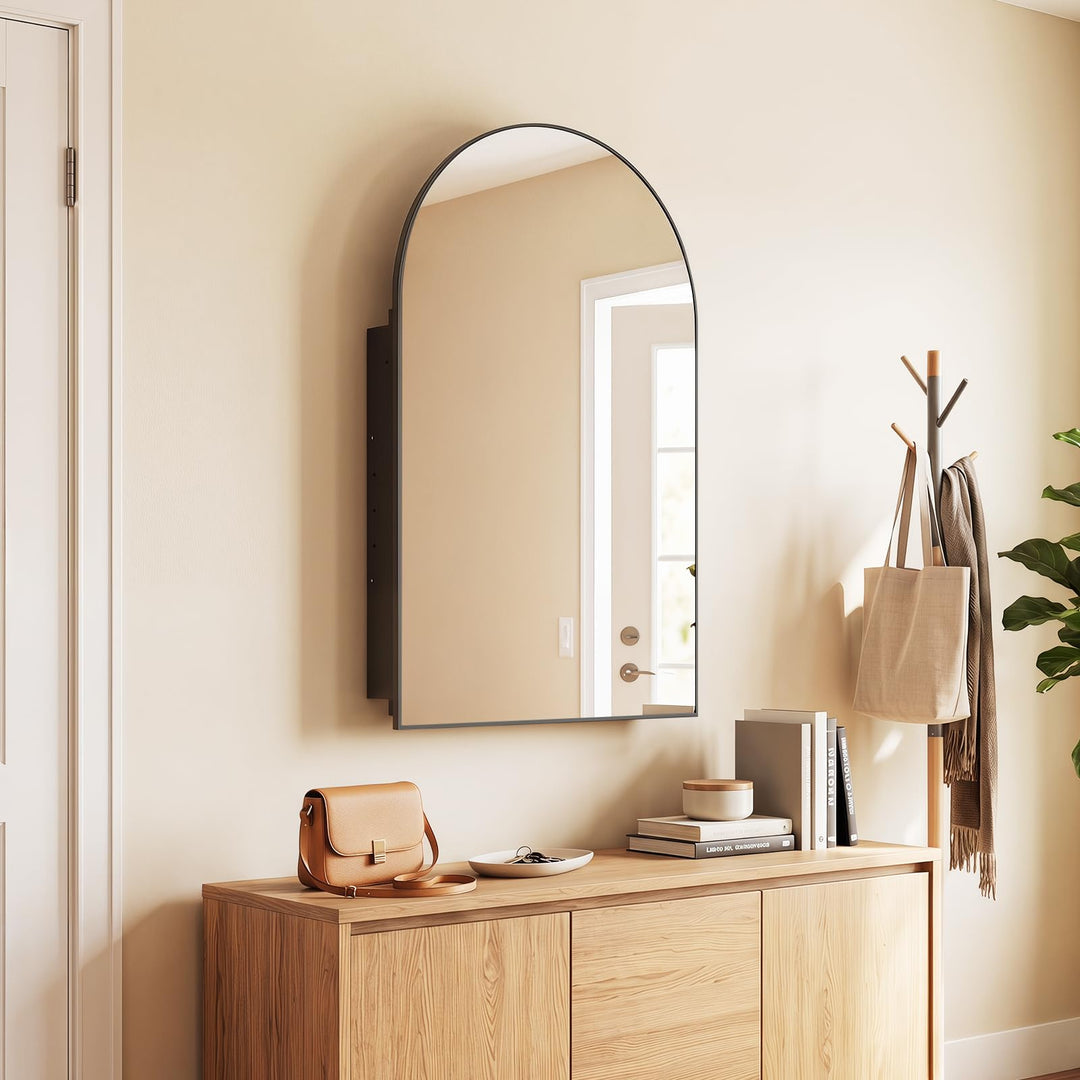 Giantex 34" x 22" Brushed Metal Wall-Mounted Medicine Cabinet for Bathroom