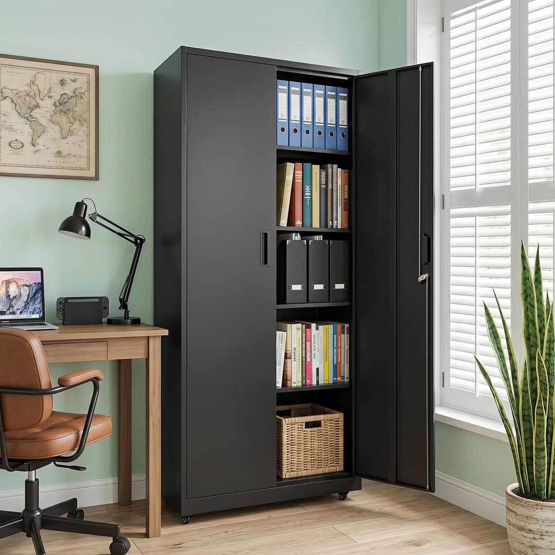 Giantex 73" Tall Metal Storage Cabinet for Garage and Office