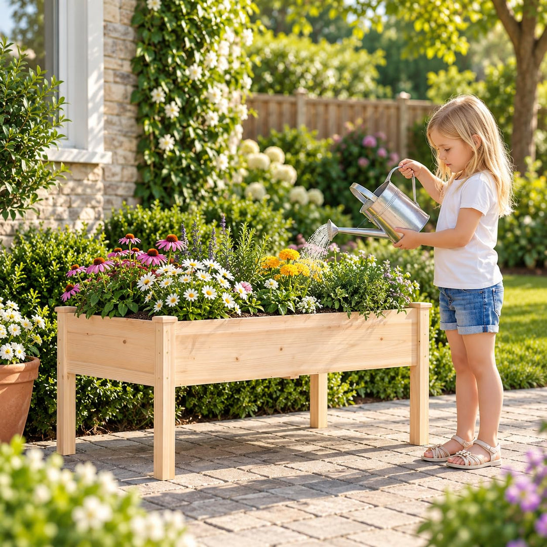 GIANTEX 48" Fir Wood Raised Garden Bed with Legs (1/2)