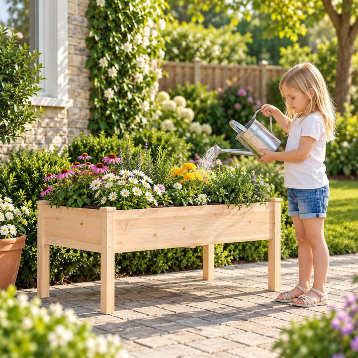 GIANTEX 48" Fir Wood Raised Garden Bed with Legs (1/2)