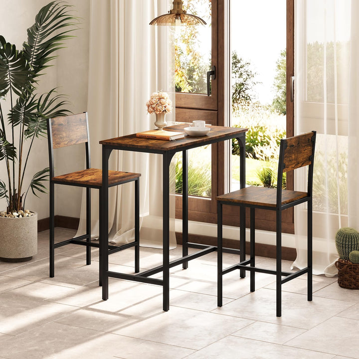Giantex Bar Table and Chair Set with 2 Counter Height Bar Stools