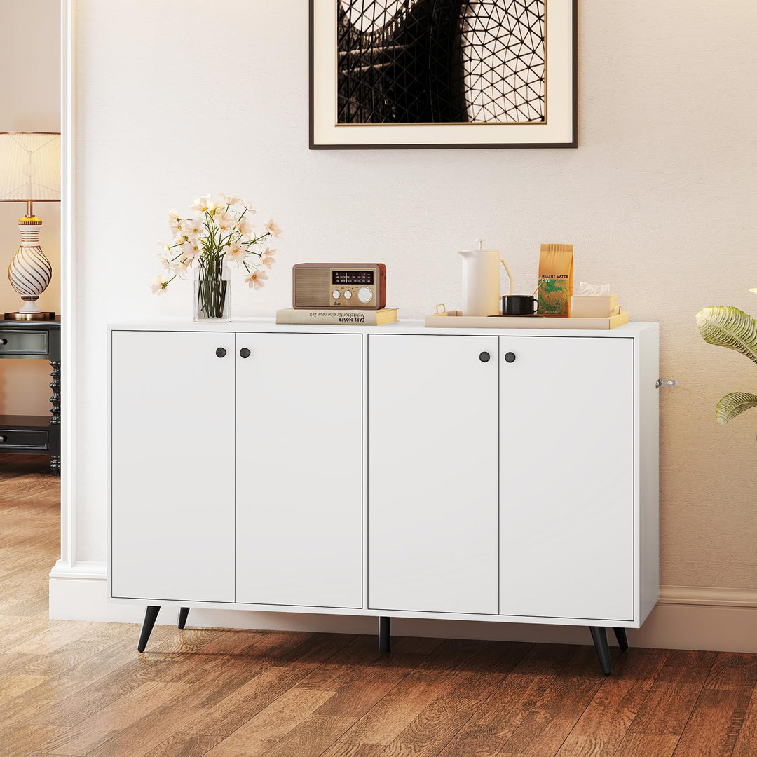 Giantex Buffet Sideboard 4-Door Storage Cabinet with 5-Position Adjustable Shelves