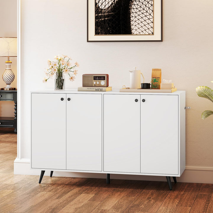Giantex Buffet Sideboard 4-Door Storage Cabinet with 5-Position Adjustable Shelves