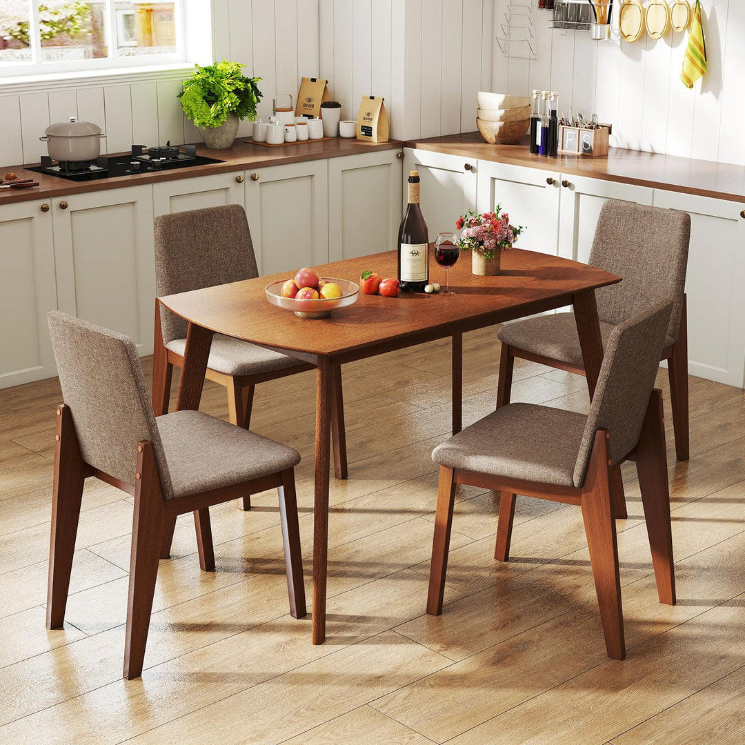 Giantex Rectangular Kitchen Table and Chairs Set w/Rubber Wood Frame