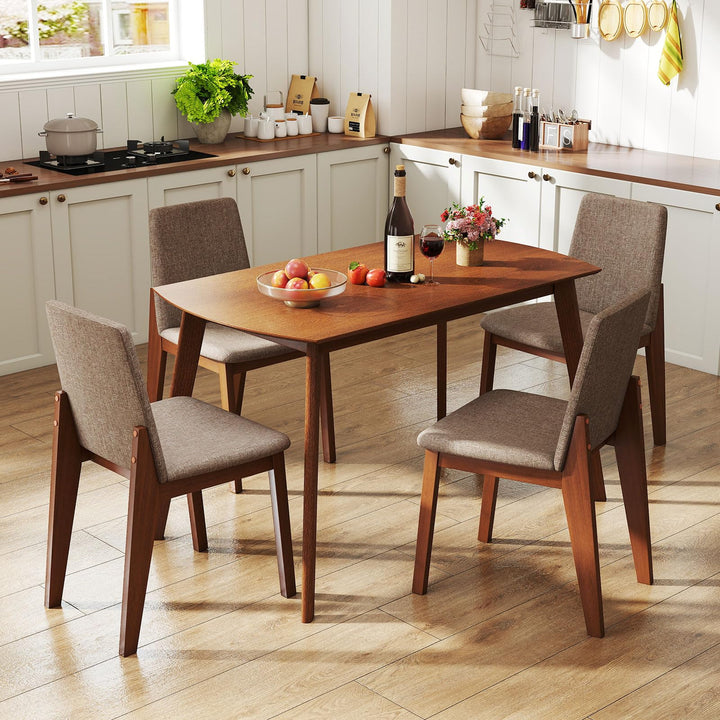 Giantex Rectangular Kitchen Table and Chairs Set w/Rubber Wood Frame