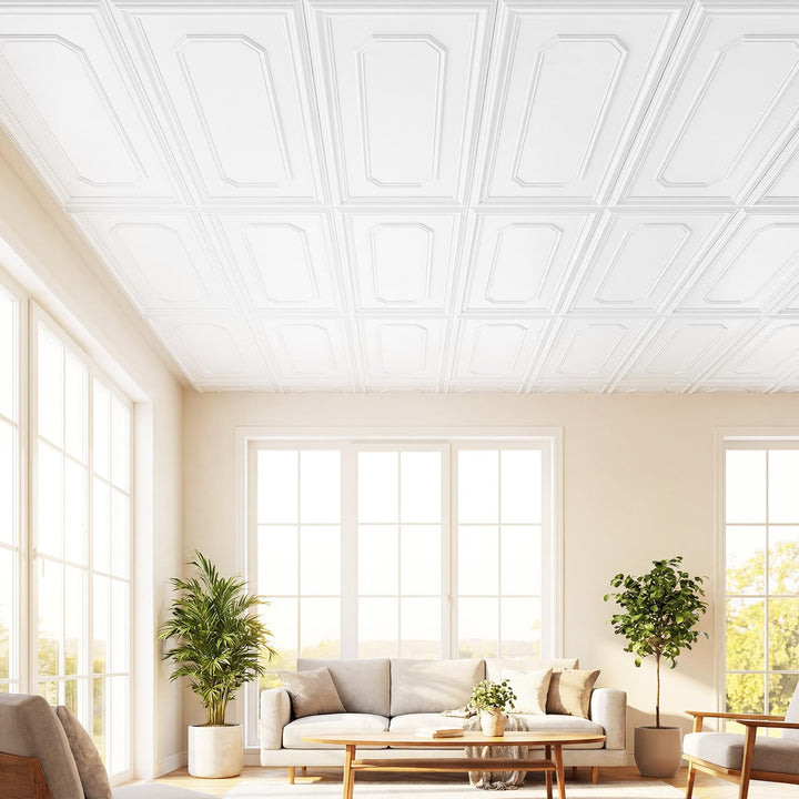Giantex 12/24 Pack PVC Wall Panels with Raised Design