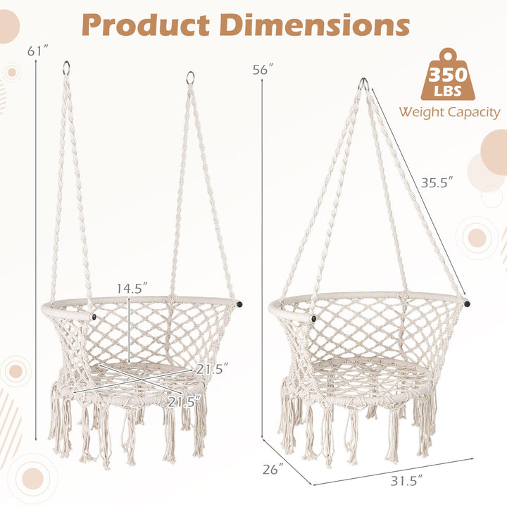 Giantex Hammock Chair | Macrame Swing Chair with Tassels