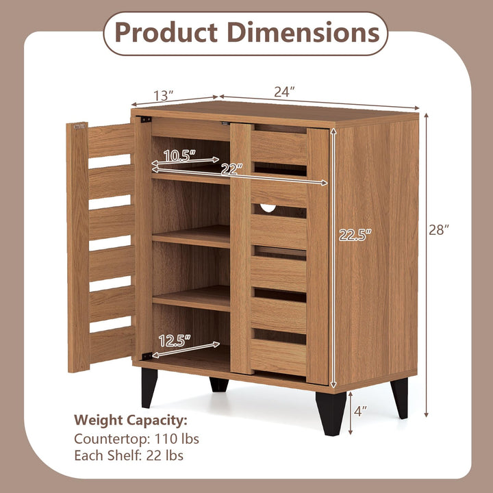 Giantex Shoe Cabinet with Louvered Doors
