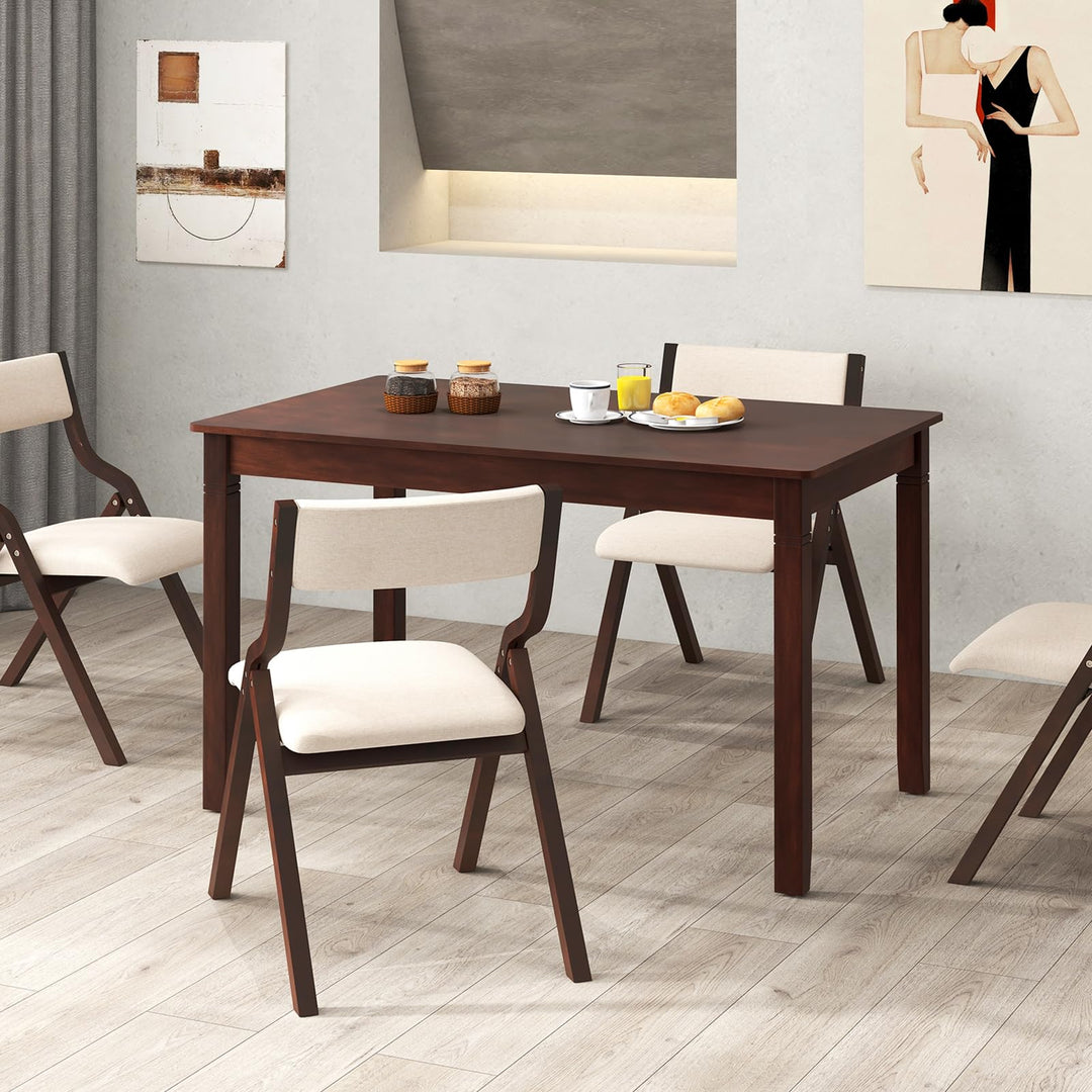 Giantex Dining Table for 4 People, 48” x 29” Kitchen Table with Wood Legs, Rectangular Dinner Table for Small Space