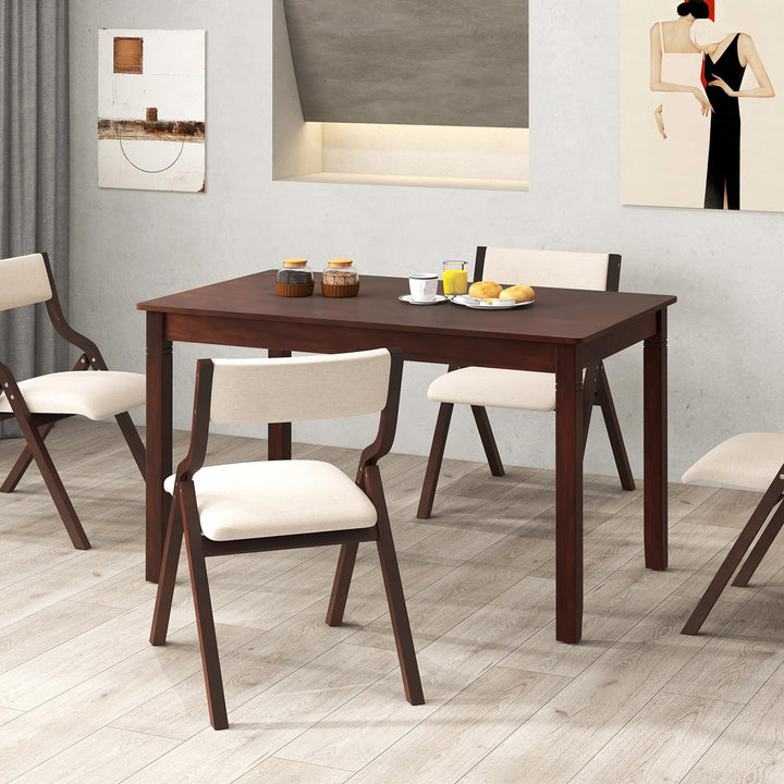 Giantex Dining Table for 4 People, 48” x 29” Kitchen Table with Wood Legs, Rectangular Dinner Table for Small Space