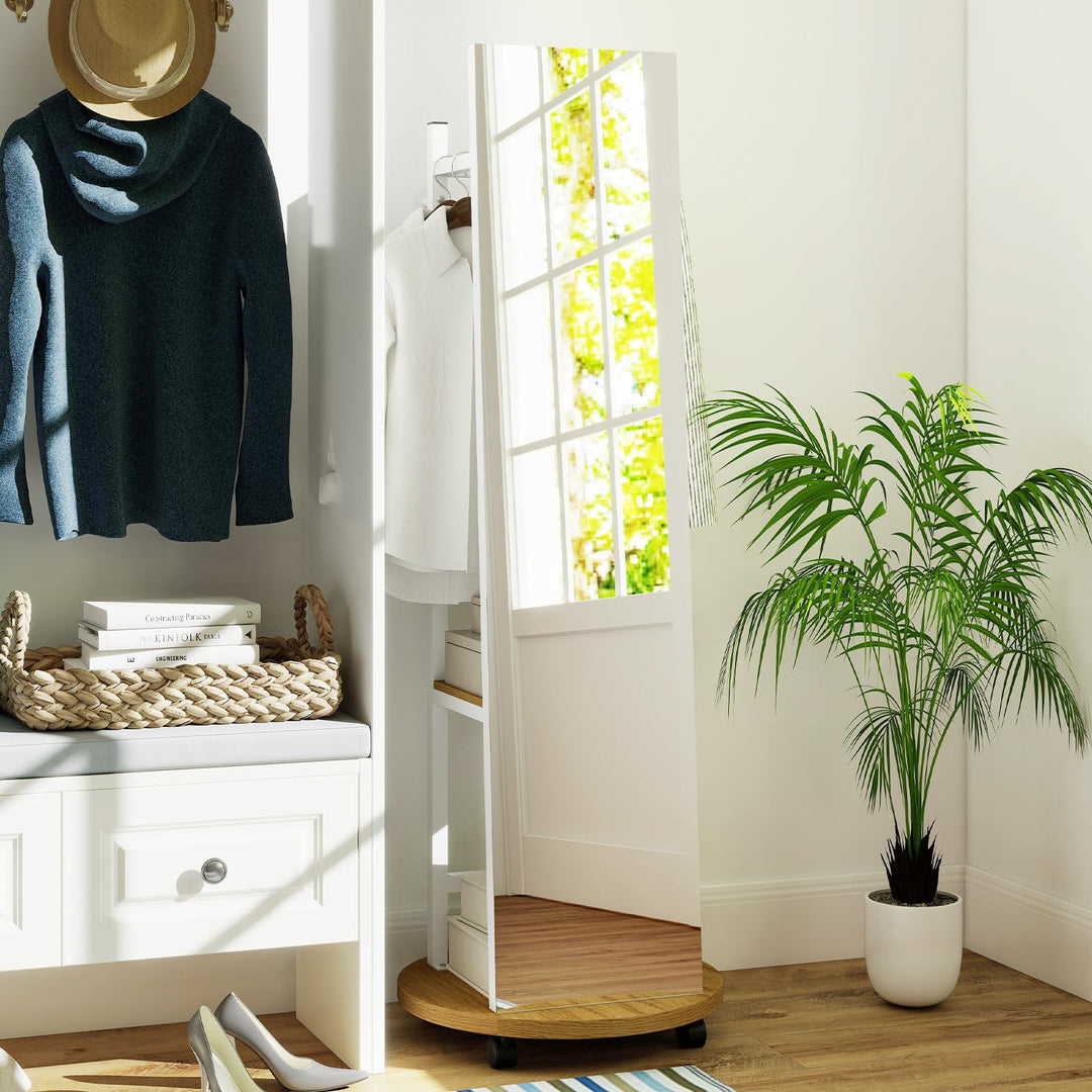 CHARMAID 55" Full Length Mirror with Coat Rack