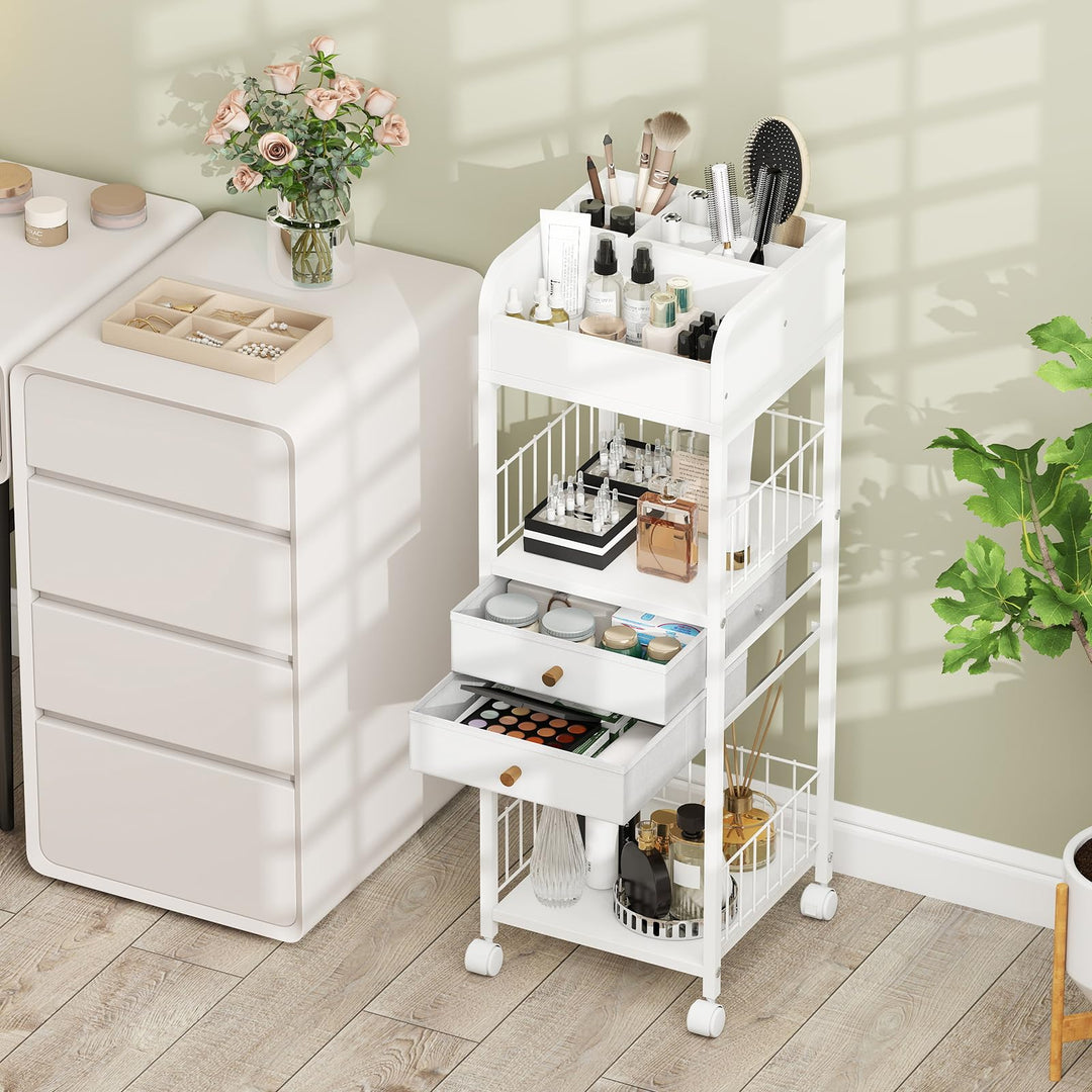 Giantex Rolling Makeup Organizer Cart with Drawers & Shelves