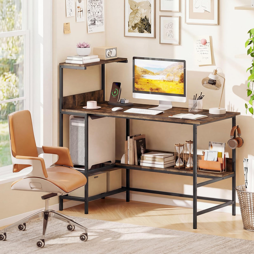 Giantex 48" Computer Desk with Charging Station