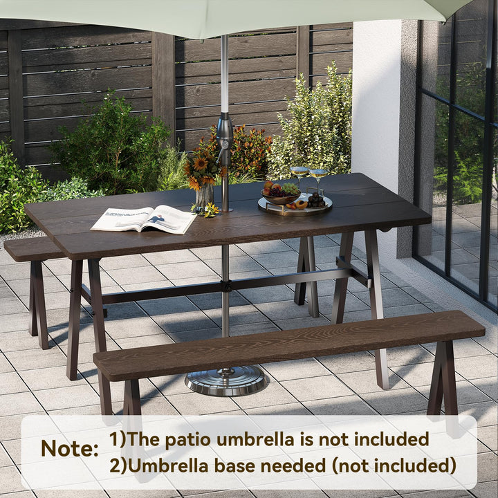 Giantex 3 Pieces Outdoor Picnic Table Set for 6 People
