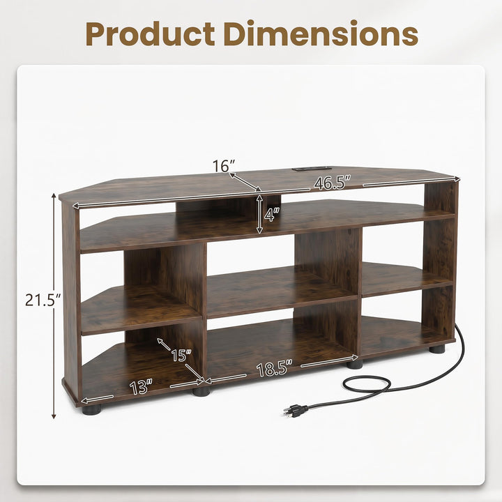 GIANTEX 4-Tier Corner TV Stand for 55 inch TV with Power Outlets