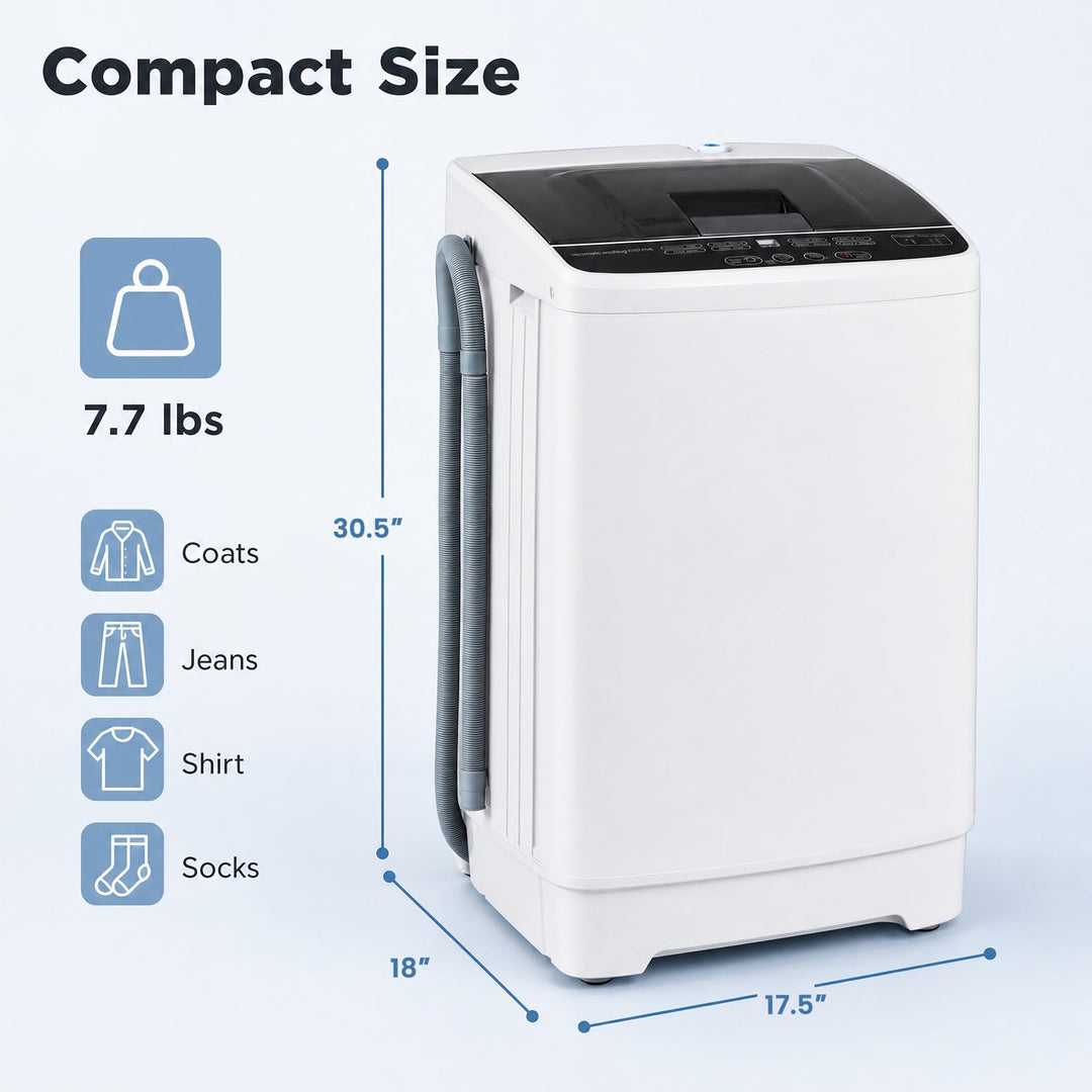 Giantex 7.7 lbs Full Automatic Washing Machine with 8 Preset Programs