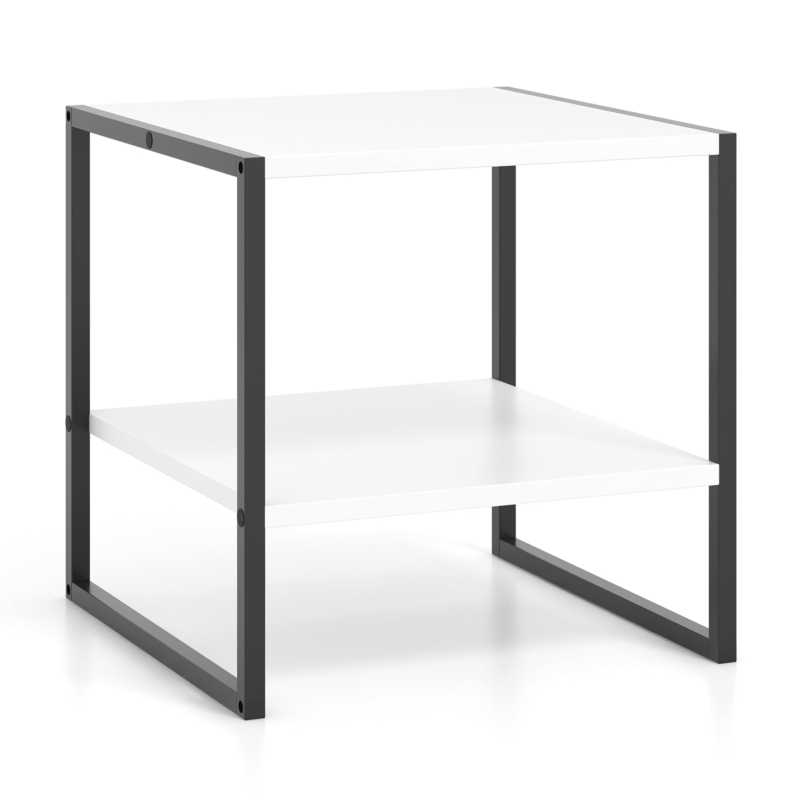 Giantex 20 Inch End Table, Modern Square Side Table with Storage Shelf, Small Coffee Table for Living Room
