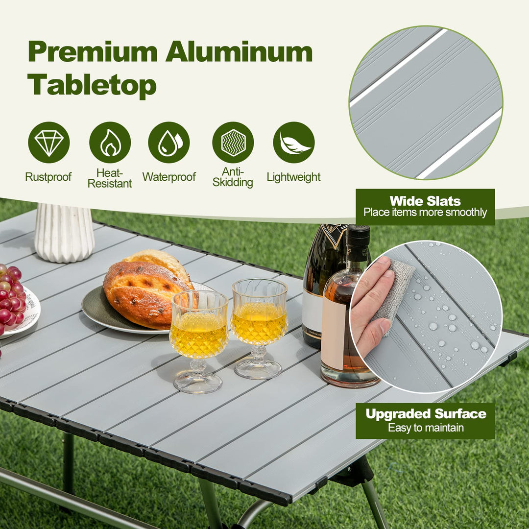 Giantex Folding Camping Table, Heavy-Duty Outdoor Folding Table w/Carry Bag