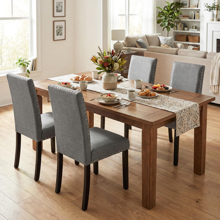 Giantex Wooden Dining Chairs Set of 2/4 with Bent Wood Legs