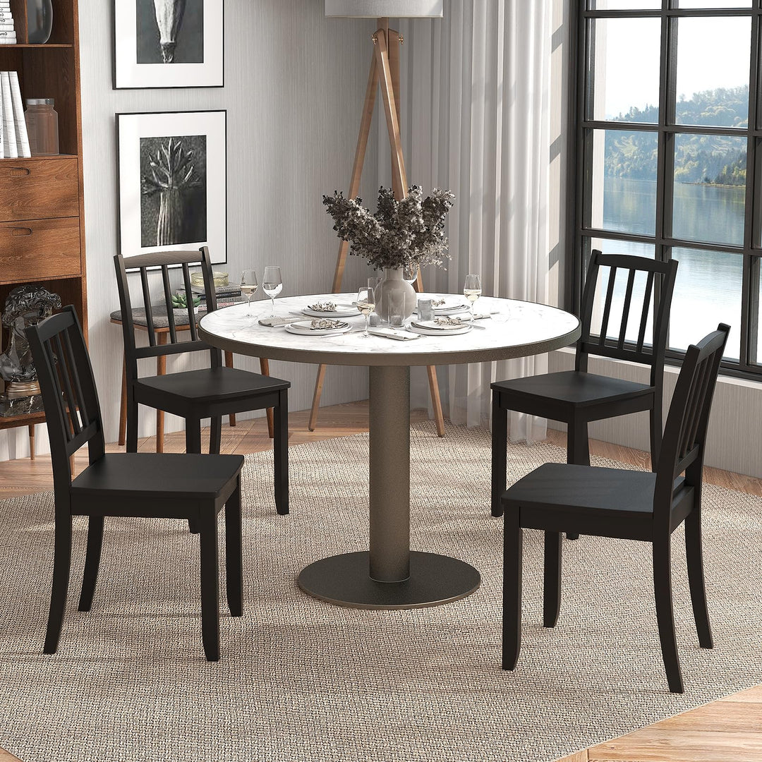 Giantex Farmhouse Dining Chairs Set of 2/4, Modern Kitchen Chairs w/Rubber Wood Legs & Curved Backrest