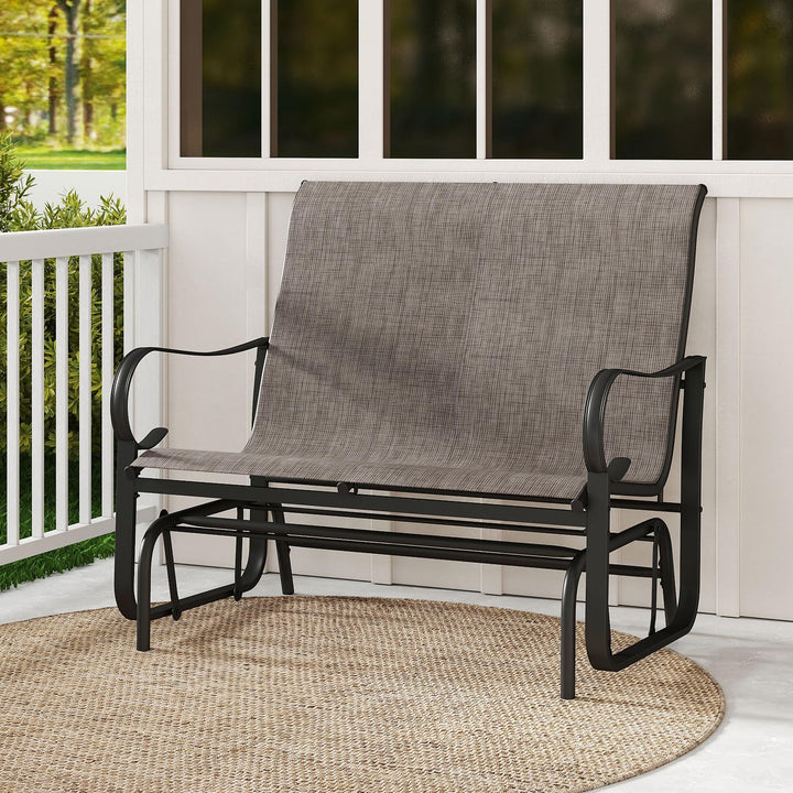 Giantex 2 Person Outdoor Glider Bench with High Backrest