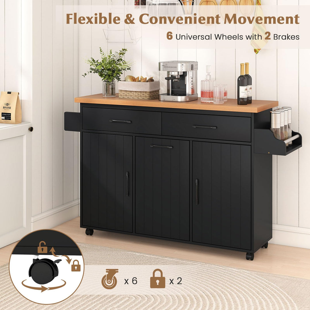 Giantex Kitchen Island w/Trash Bag Storage