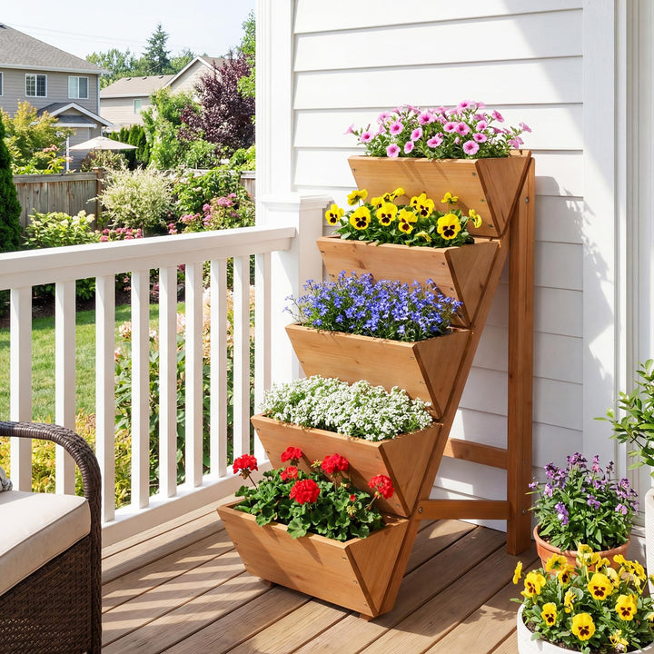 Giantex 5-Tier Wooden Vertical Raised Garden Bed