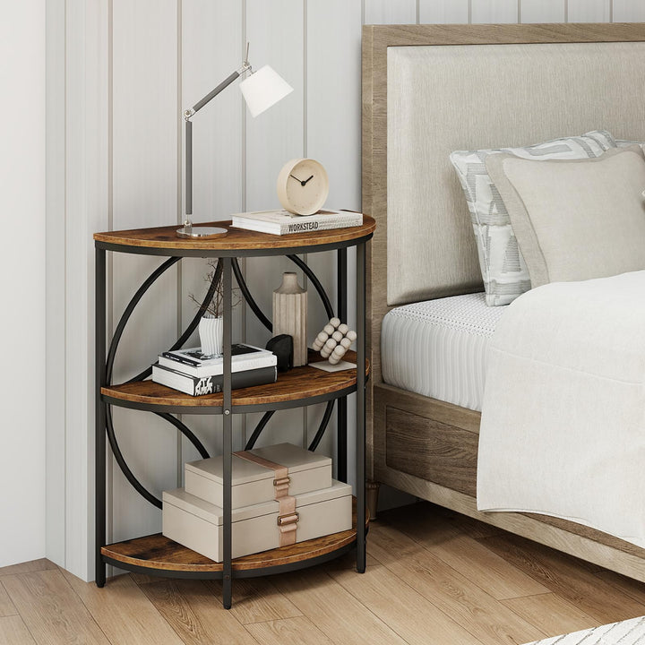 Giantex Half Round End Table 3-Tier Narrow Side Table(1/2)