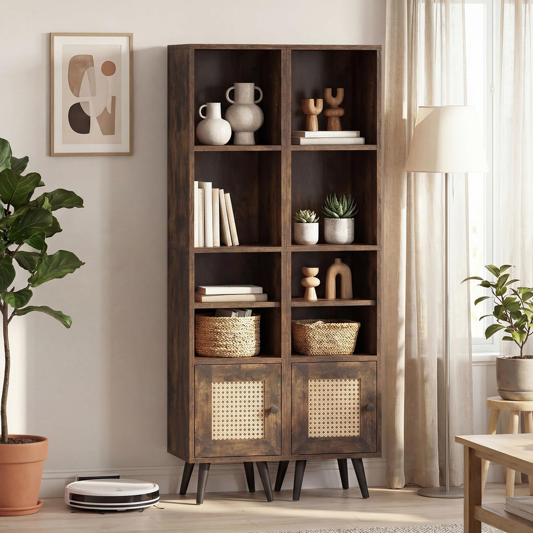 Giantex 6-Tier Tall Narrow Bookcase 54 Inches Slim Storage Cabinet