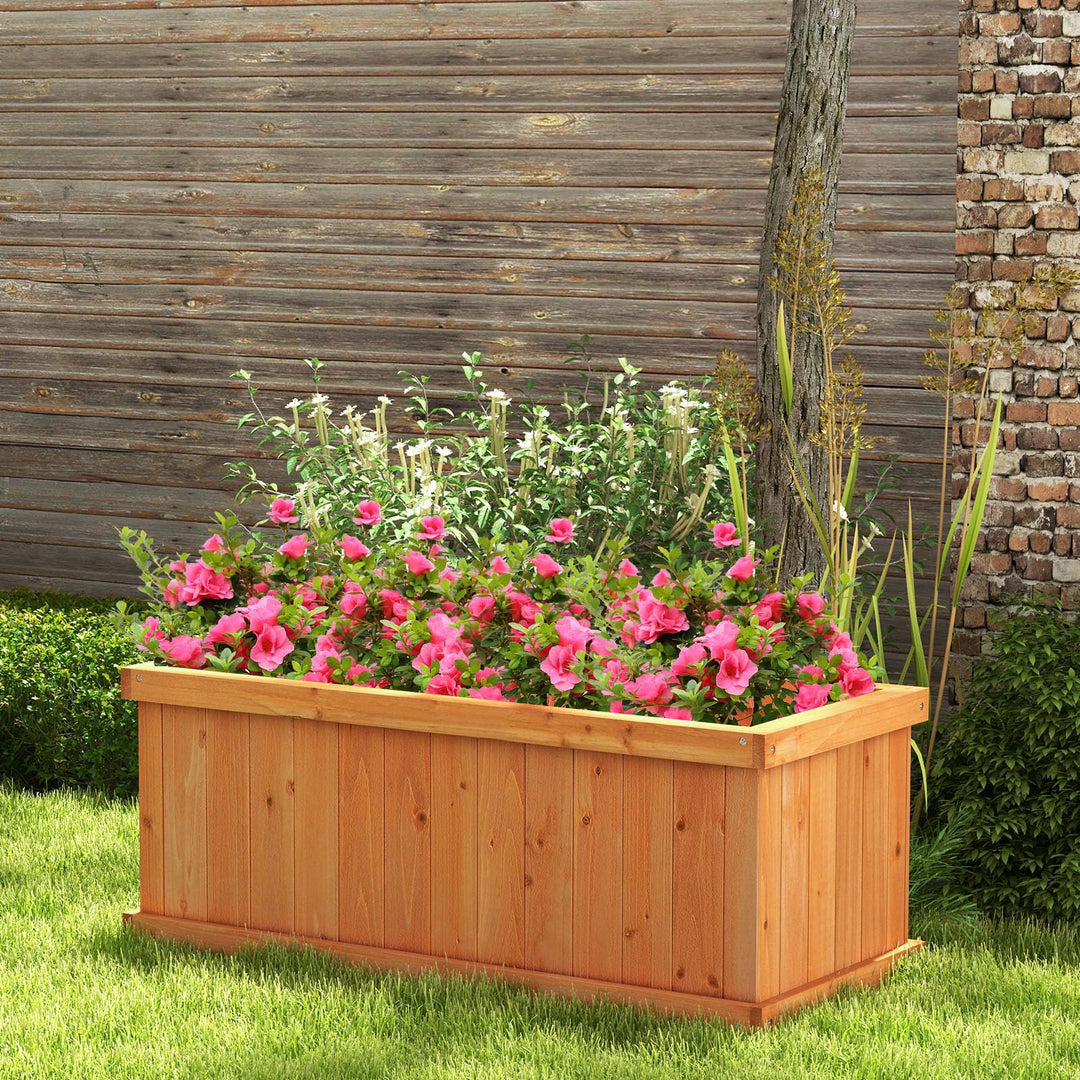 indoor wood planter box Giantex Raised Garden Bed, 31”x14”x12” Wooden Planter Box with 4 Drain – Giantexus