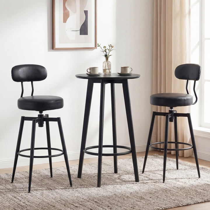 Giantex Swivel Barstools Set of 2/4 Faux Leather 31 Inch Bar Height Stools w/Upholstered Seat &amp; Back