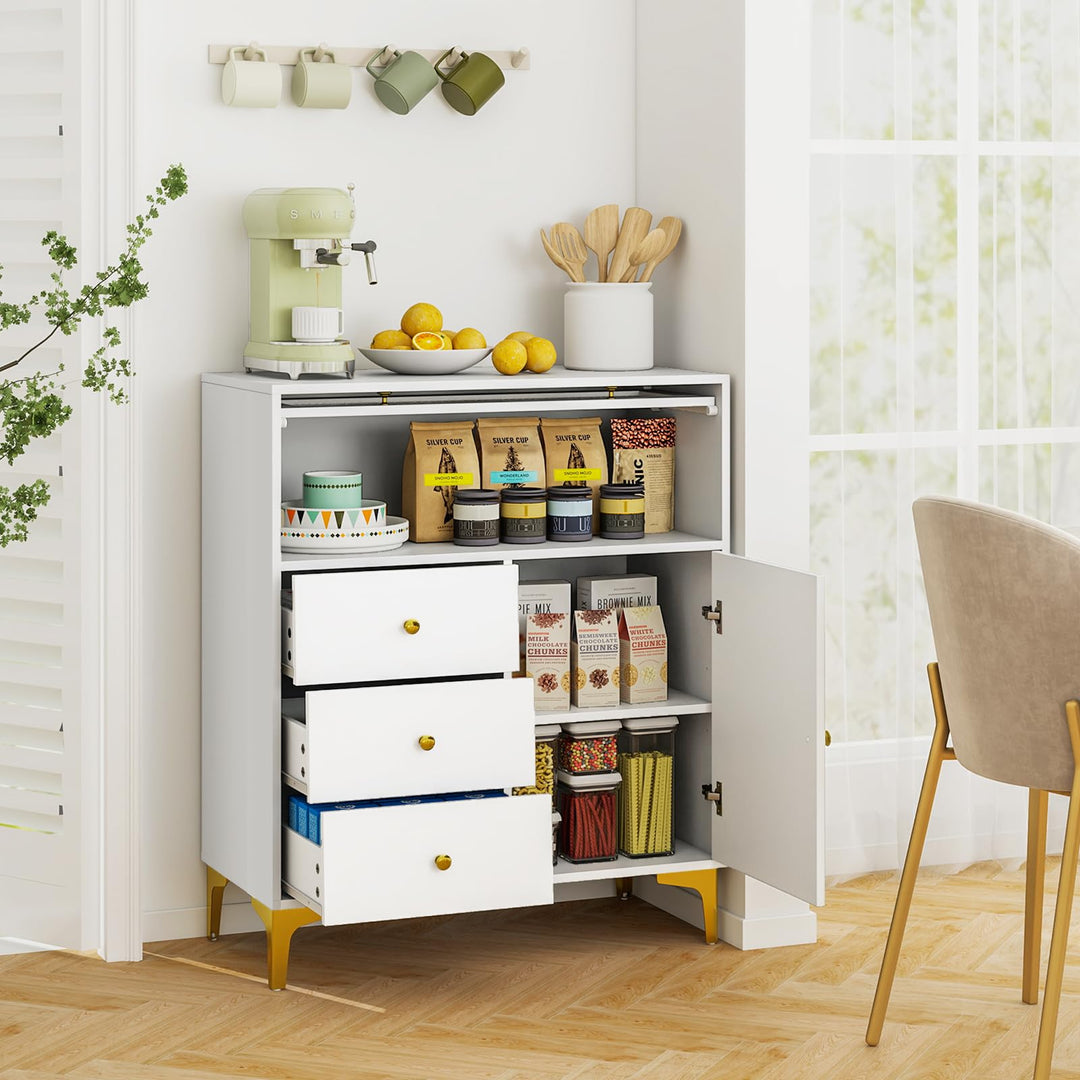 Giantex 3-Drawer Modern Storage Cabinet with 2 Doors