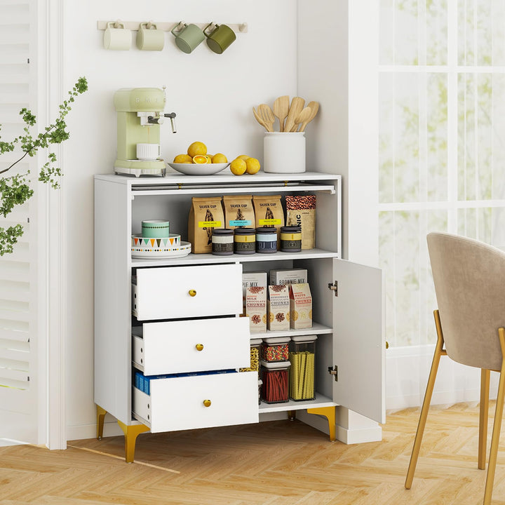 Giantex 3-Drawer Modern Storage Cabinet with 2 Doors