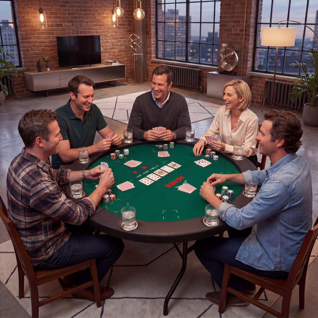 Giantex 8 Player 48" Round Texas Holdem Poker Table Foldable